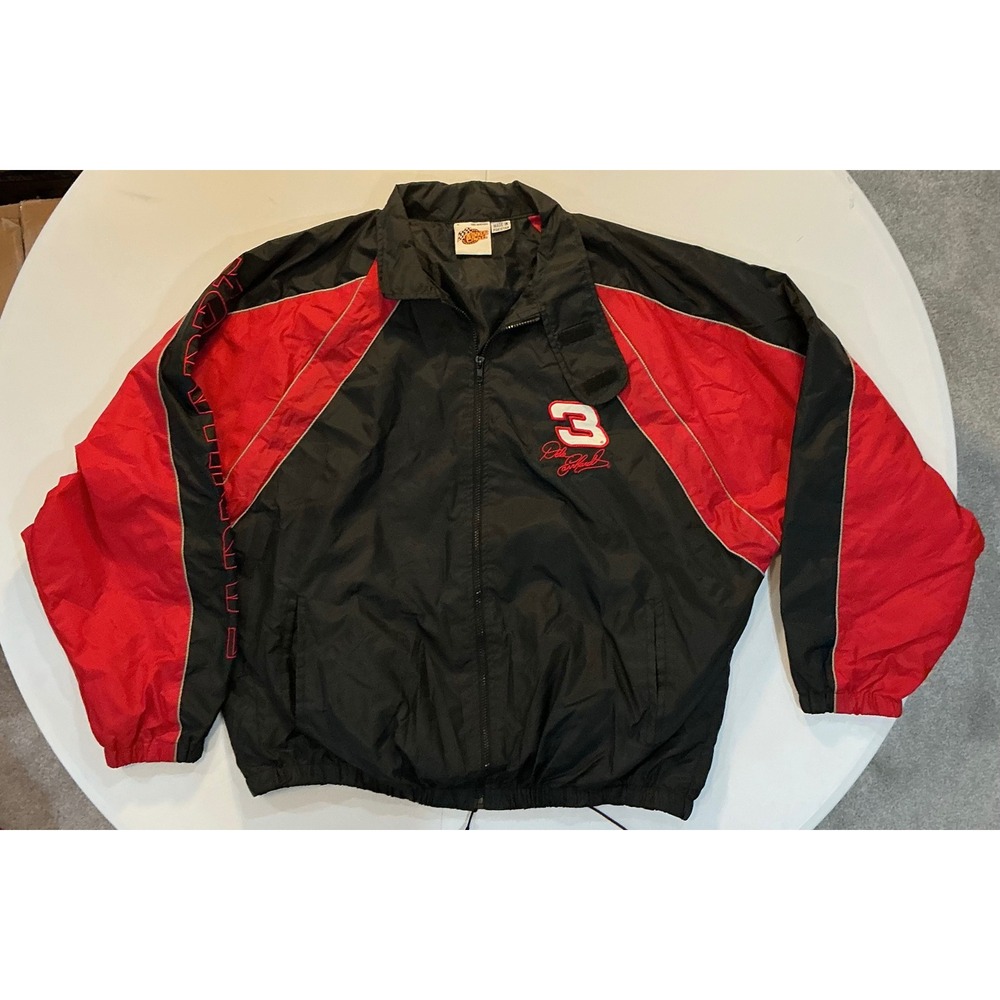 VTG Y2K Dale‎ Earnhardt Racing Jacket Mens XL Black Red Nascar Winners Circle